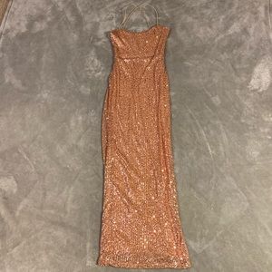 Hello Molly Rose Gold Maxi Dress